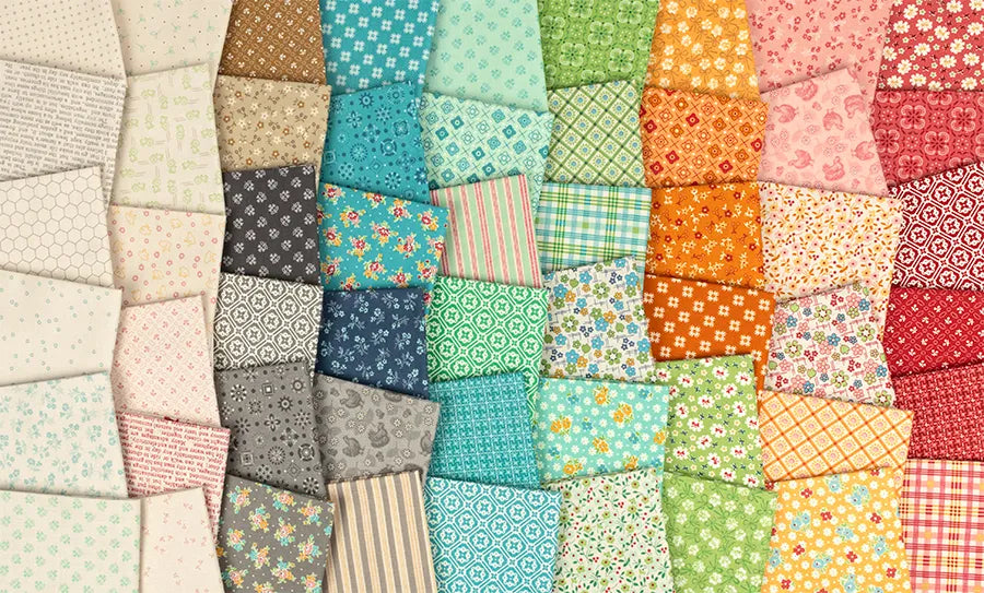 Lori Holt Farmers Daughter Fat Eighth Bundle includes 54 prints custom cut by Starlit Quilts