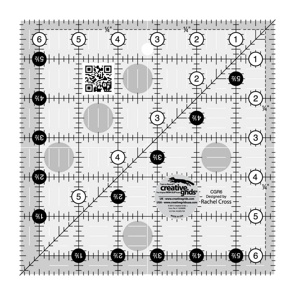 Creative Grids Quilt Ruler 6-1/2in Square CGR6 ***ships for free***