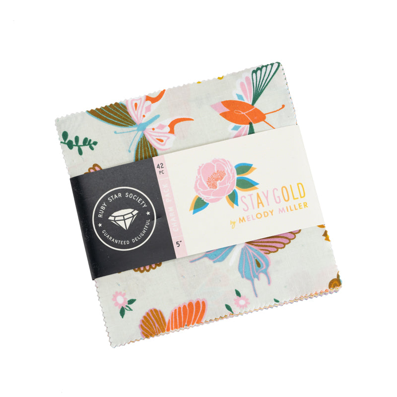 Stay Gold Charm Pack by Melody Miller of Ruby Star Society for Moda