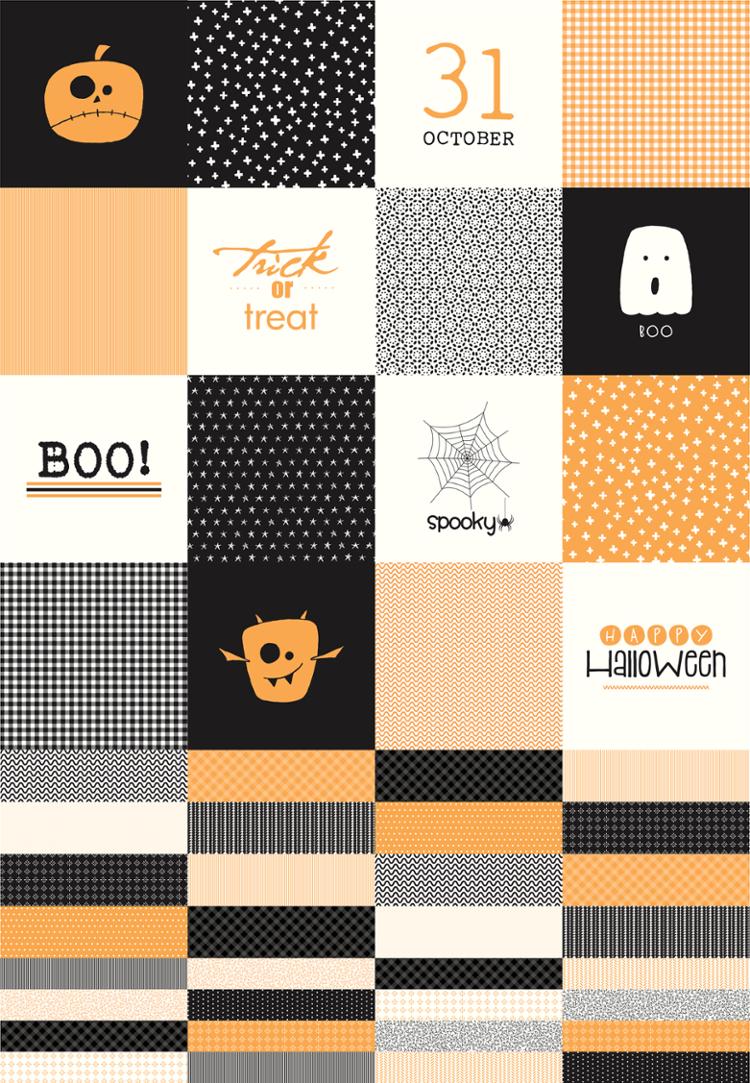 Printworks Late October Packaged panel - Makes 8 Halloween Treat Bags