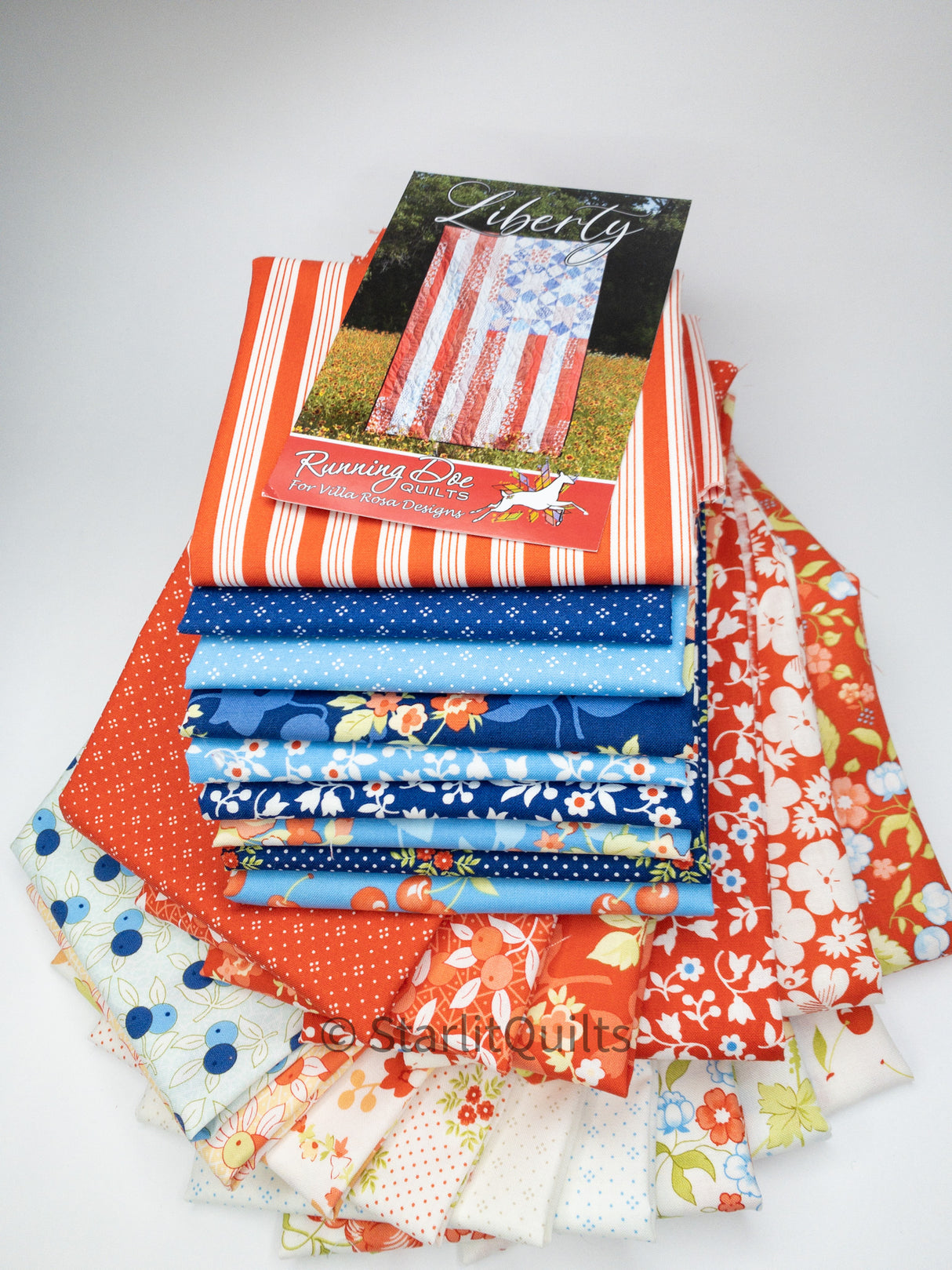 Liberty Quilt KIT 45 x 70 featuring Fruit Cocktail fabric and pattern and fabric to complete the top