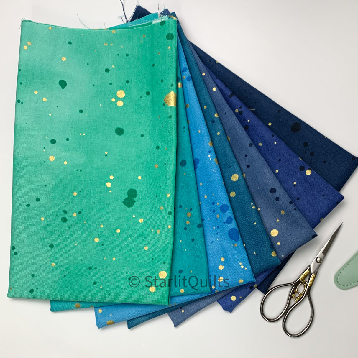 Ombre Galaxy Blue Fat Quarter Bundle 7 Prints