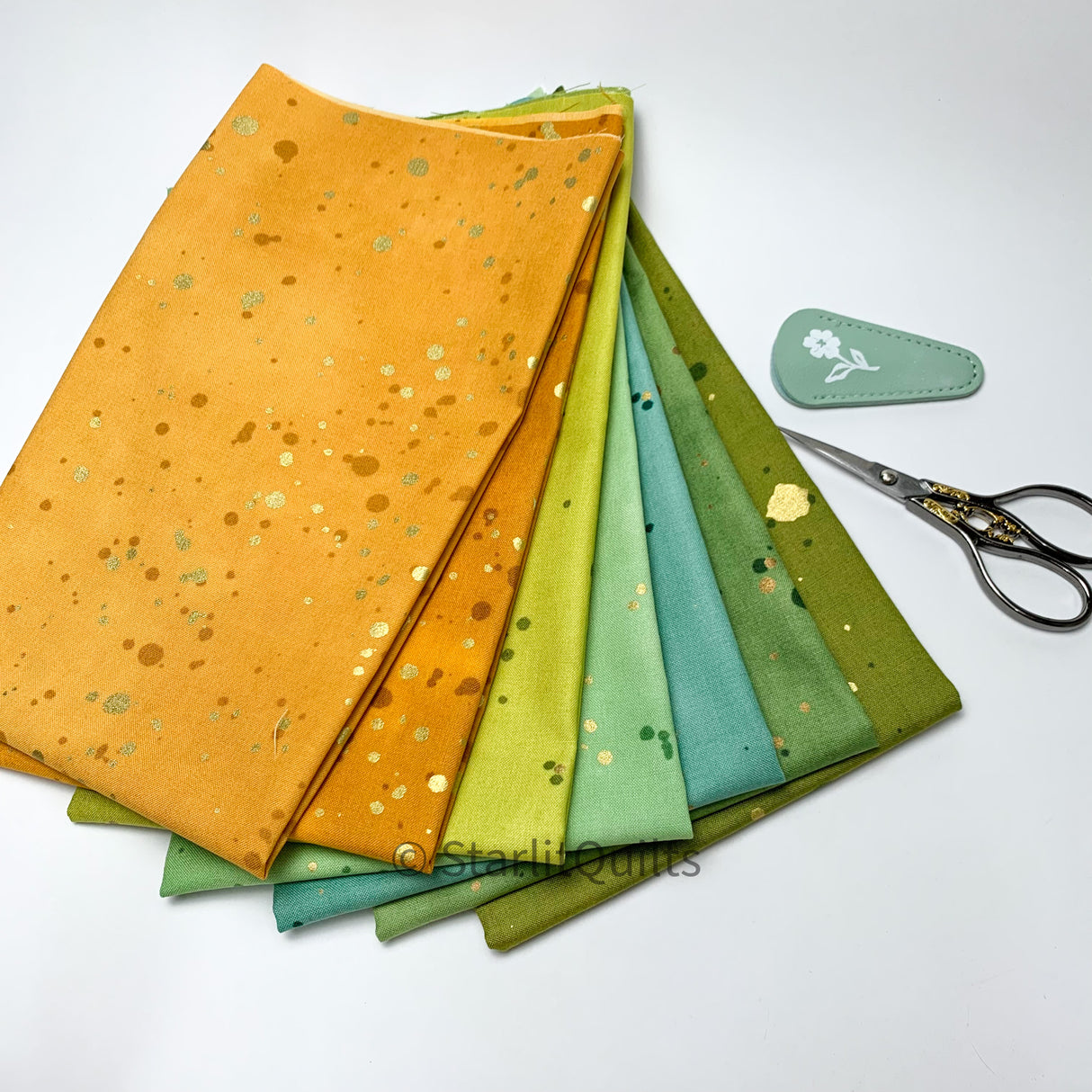 Ombre Galaxy Green Fat Quarter Bundle 7 Prints