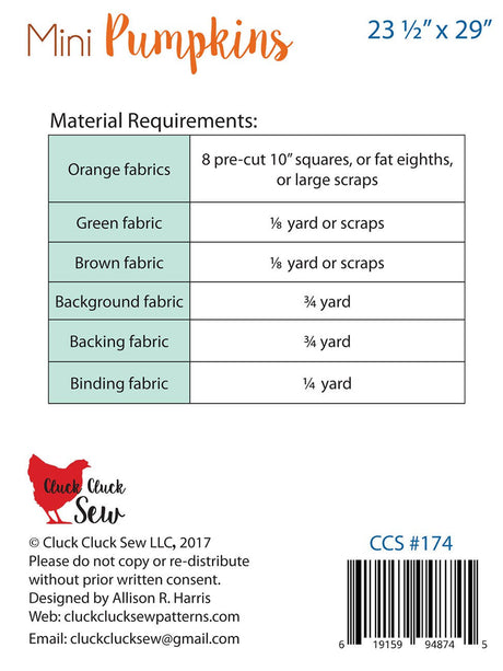 Mini Pumpkins by Cluck Cluck Sew CCS174
