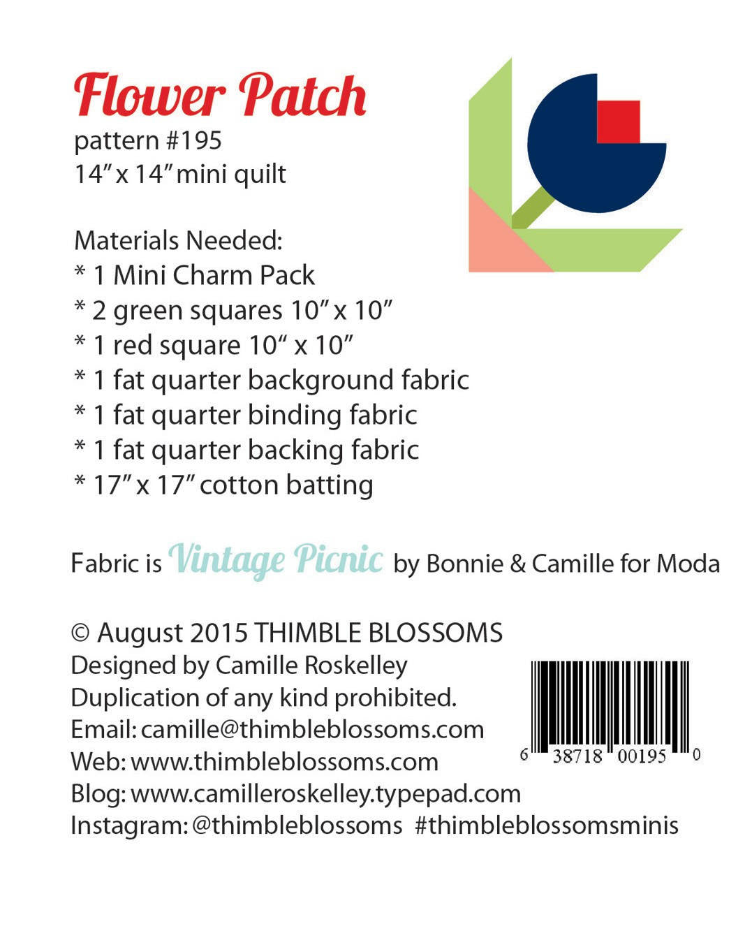 Mini Flower Patch by Thimble Blossoms TBL195