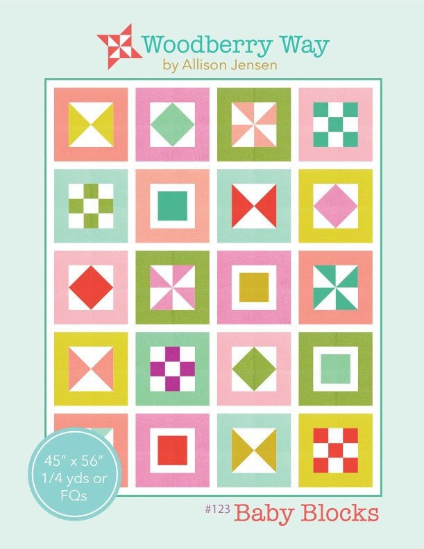 Baby Blocks Quilt PAPER Pattern ONLY by Alli Jenson of Woodberry Way #123