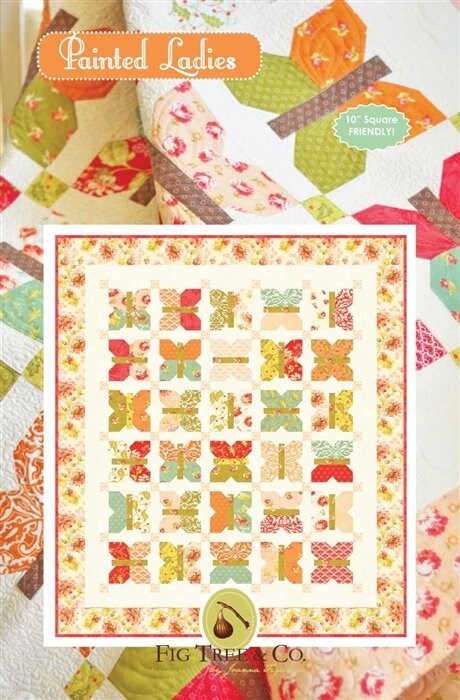 Painted Ladies layer cake friendly Quilt Pattern FTQ968