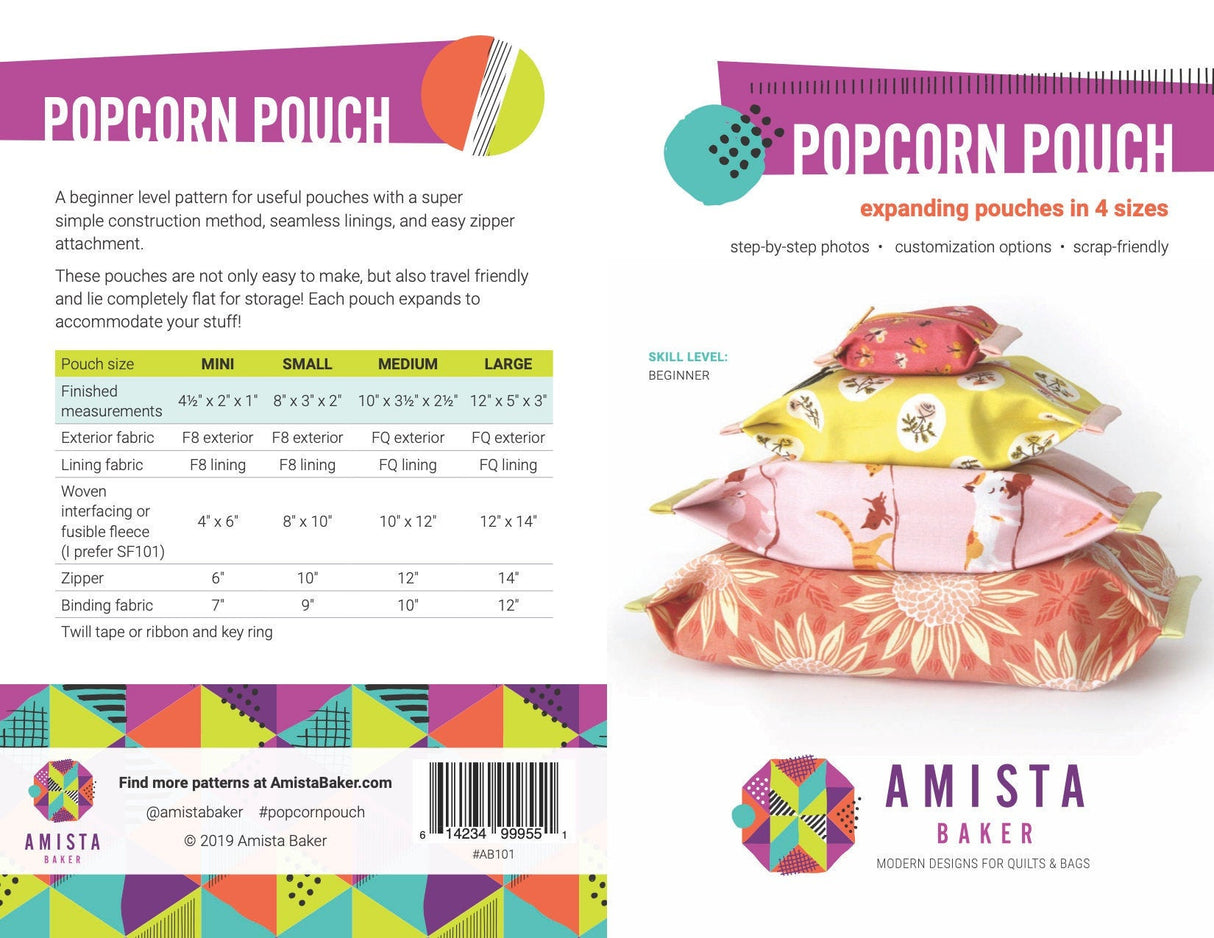 Popcorn Pouch 4 sizes AB101