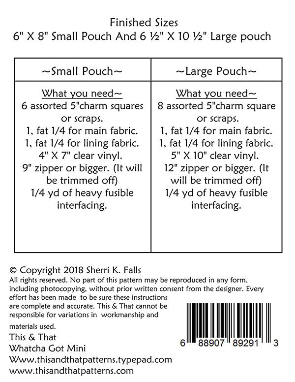 Whatcha Got Mini's TT 326 Pattern by This & That