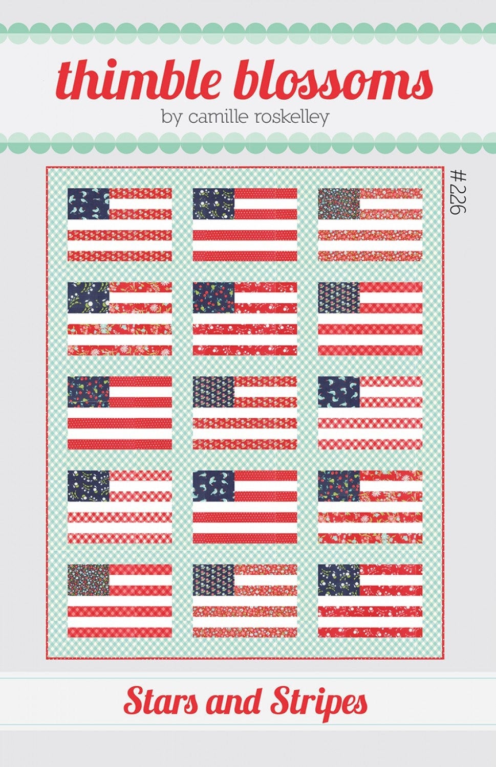 Stars and Stripes Thimble Blossoms Pattern TBL226