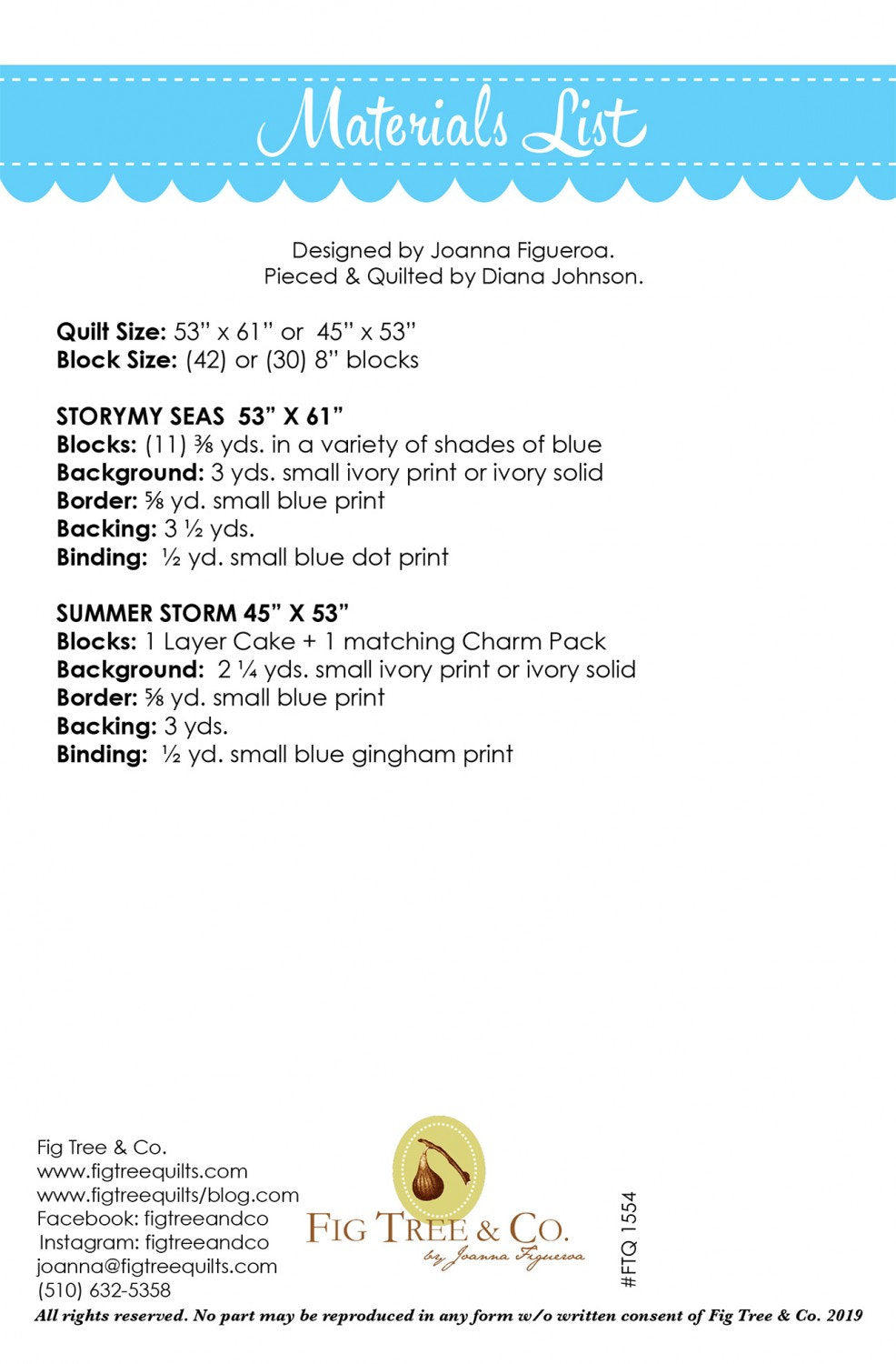 Stormy Seas Pattern Only FTQ1554