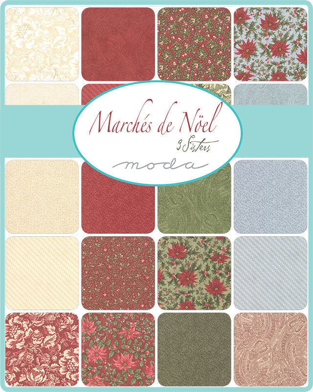 Marches De Noel Mini Charm 2.5" by 3 Sisters for Moda Fabrics 44230MC BIN58