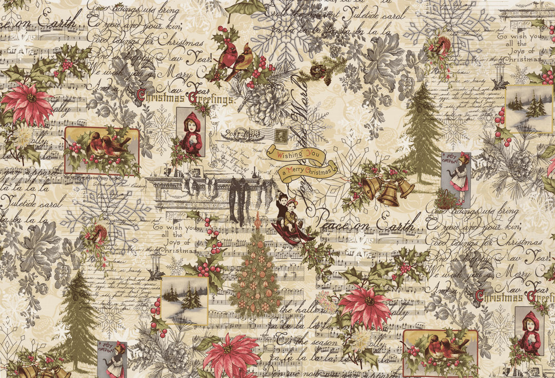 Marches De Noel Mini Charm 2.5" by 3 Sisters for Moda Fabrics 44230MC BIN58
