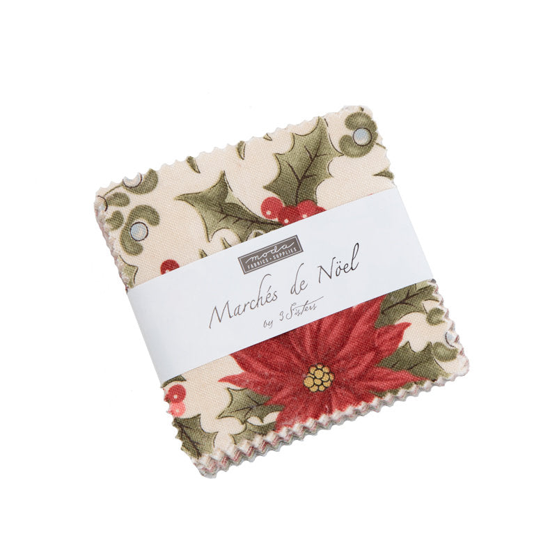 Marches De Noel Mini Charm 2.5" by 3 Sisters for Moda Fabrics 44230MC BIN58
