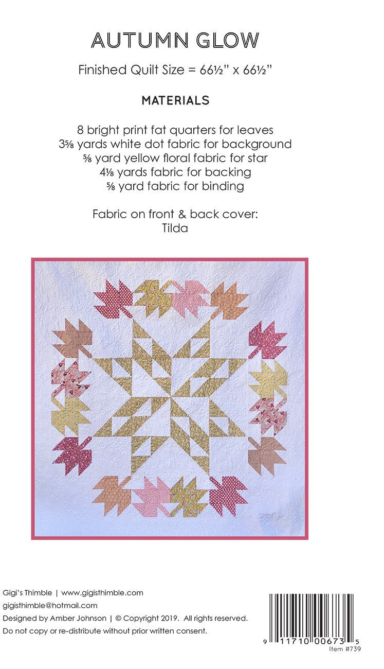 Autumn Glow Printed pattern by Gigi's Thimble 0739