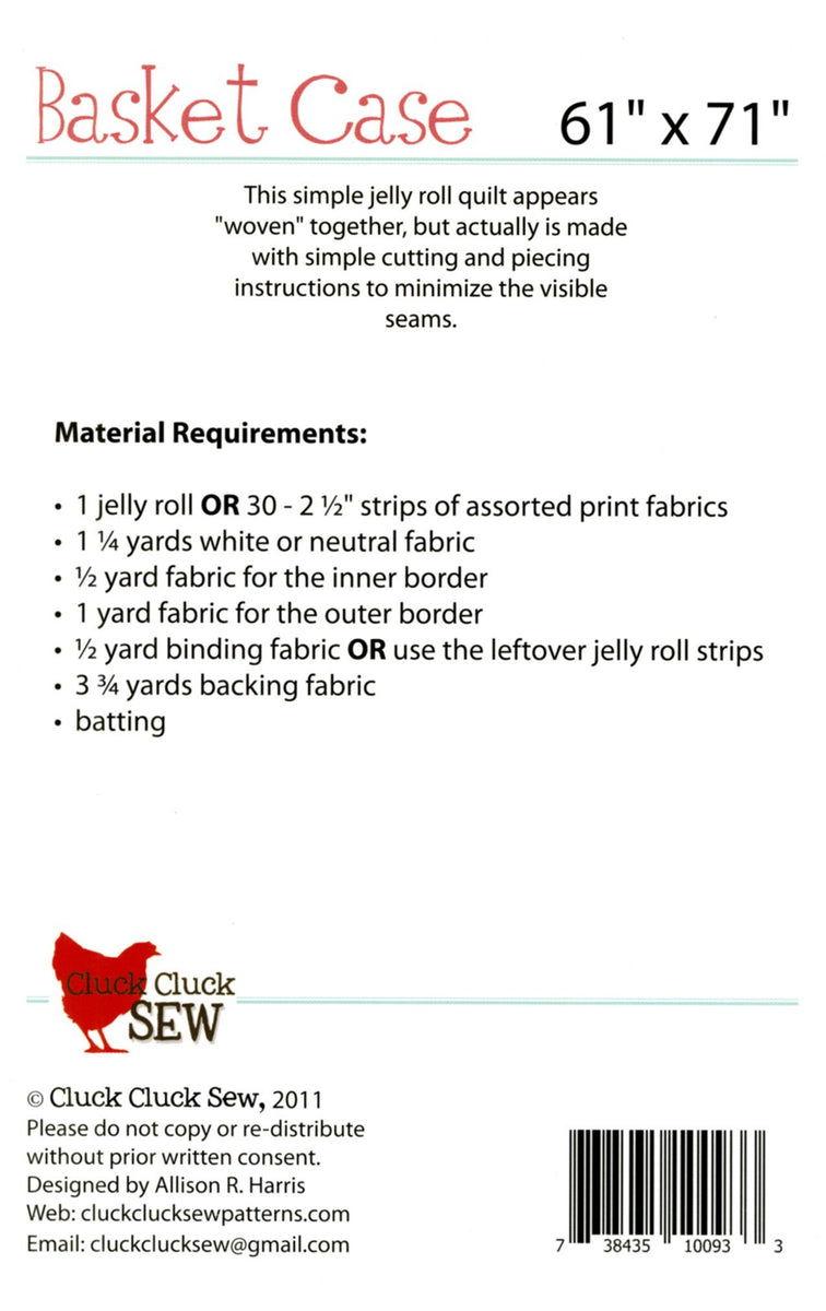 Basket Case Quilt Pattern, Paper Pattern only CCS116 by Allison Harris Starlit Quilts