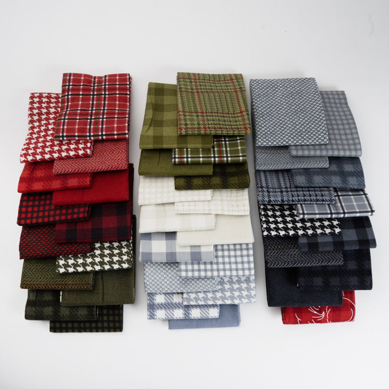 Yuletide Gatherings Flannel Charm Pack 49140ppf by Primitive Gatherings for Moda fabrics