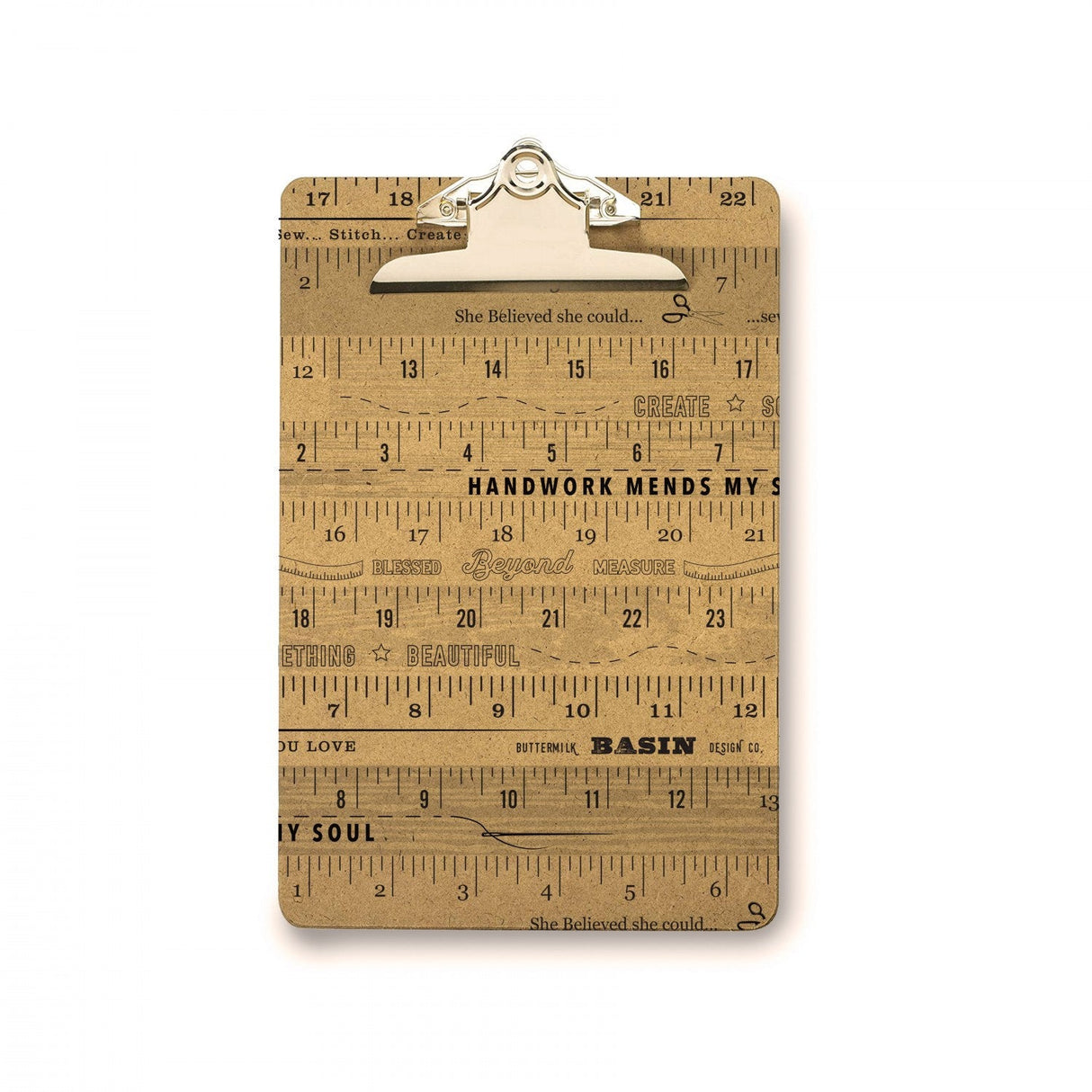 Stacy West Metal Small Ruler Clip Board