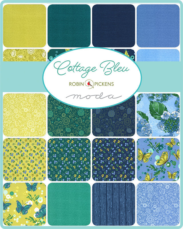 Cottage Bleu Charm Pack 5" by Robin Pickens for Moda 48690PP