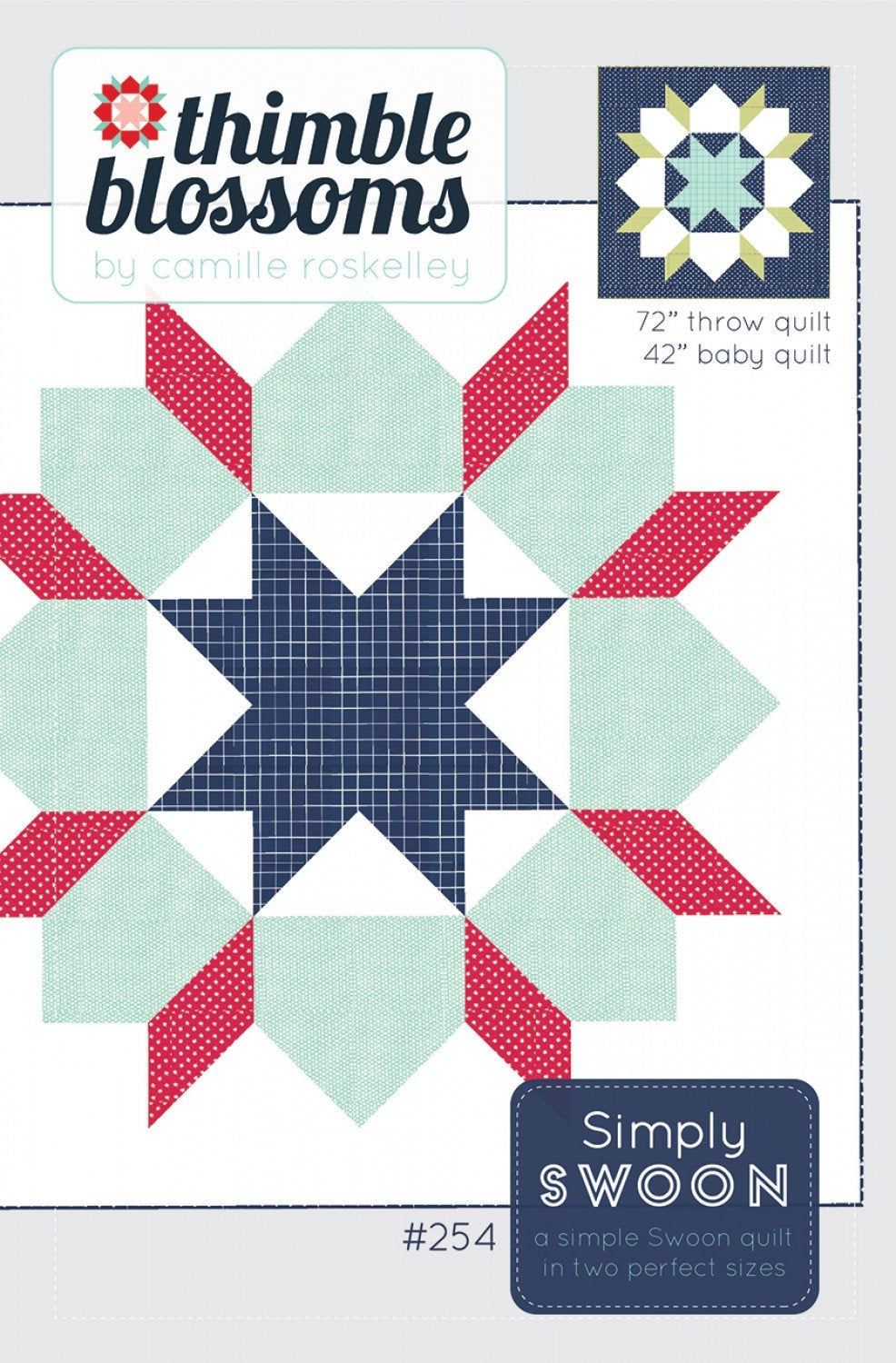 Simply Swoon quilting pattern TBL254 by Thimble Blossoms