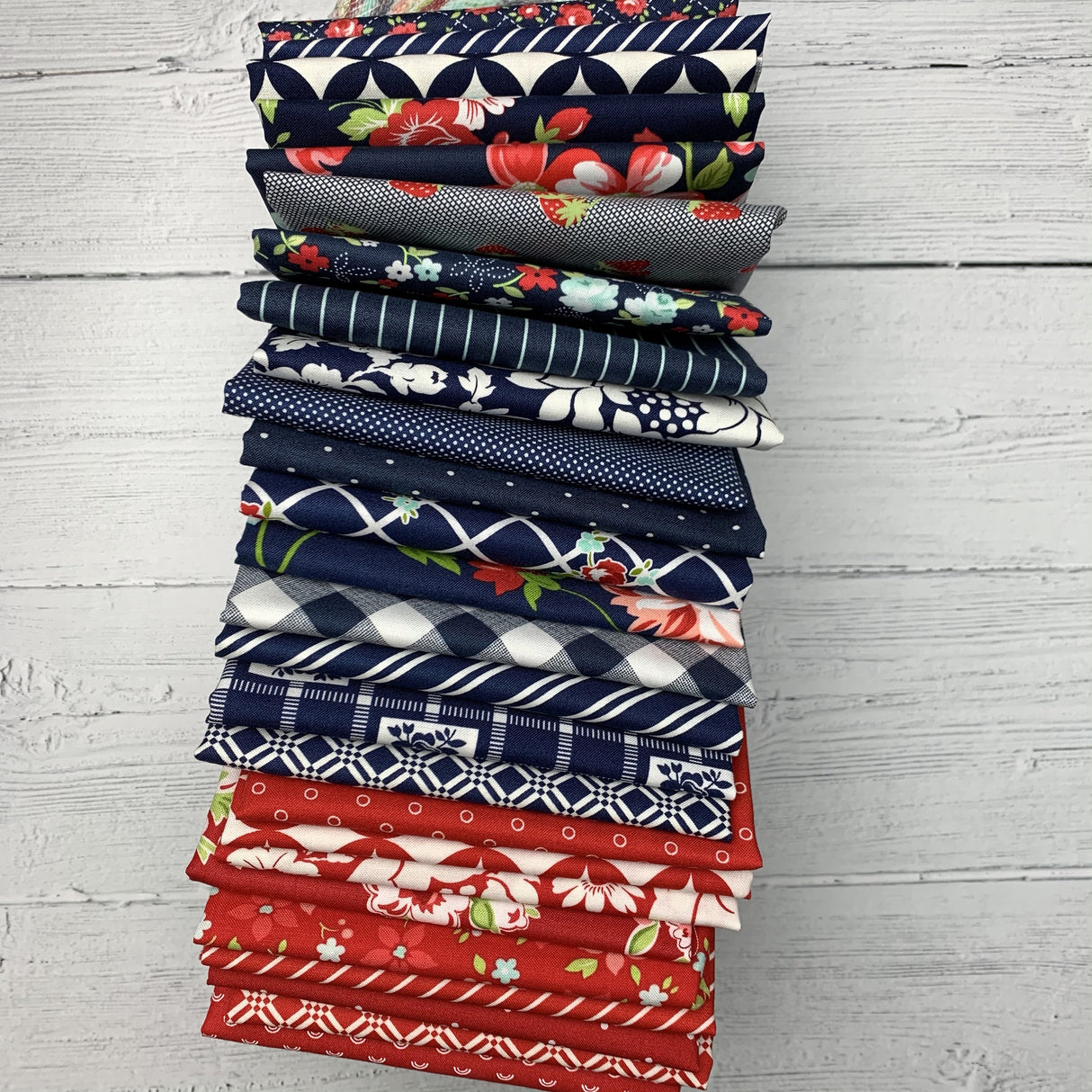 Stars & Stripes 2 - Quilt Kit, kitted with an assortment of Bonnie and Camille fabrics pattern by Thimble Blossoms TB251