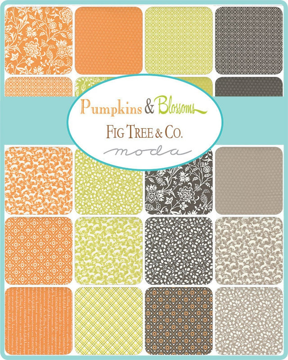 Pumpkins and Blossoms Half Yard Bundle all 38 Prints by Fig Tree for Moda Fabrics **Free Shipping**