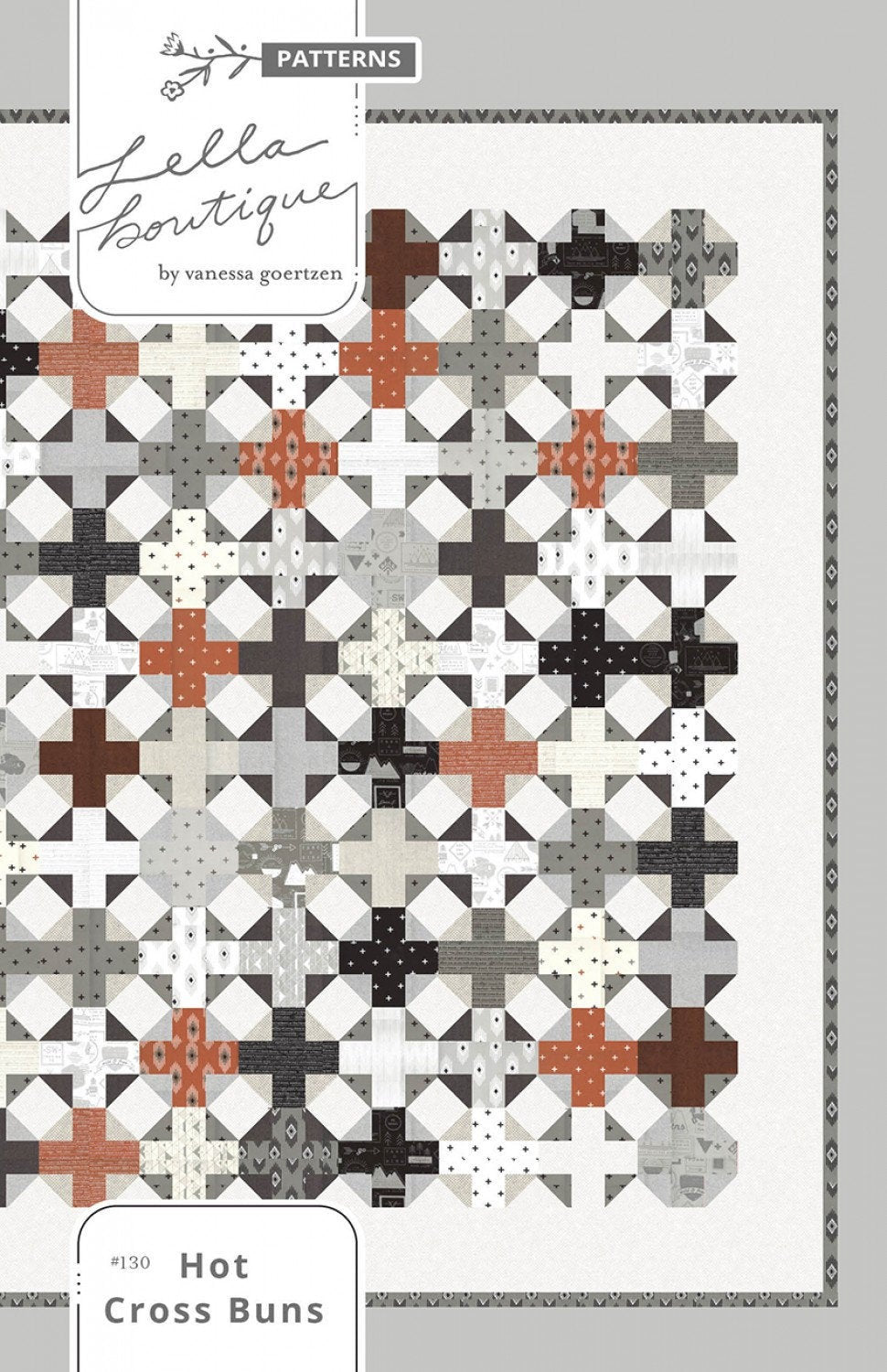 Hot Cross Buns Quilt Pattern 65 x 77 - 130LB - PAPER PATTERN