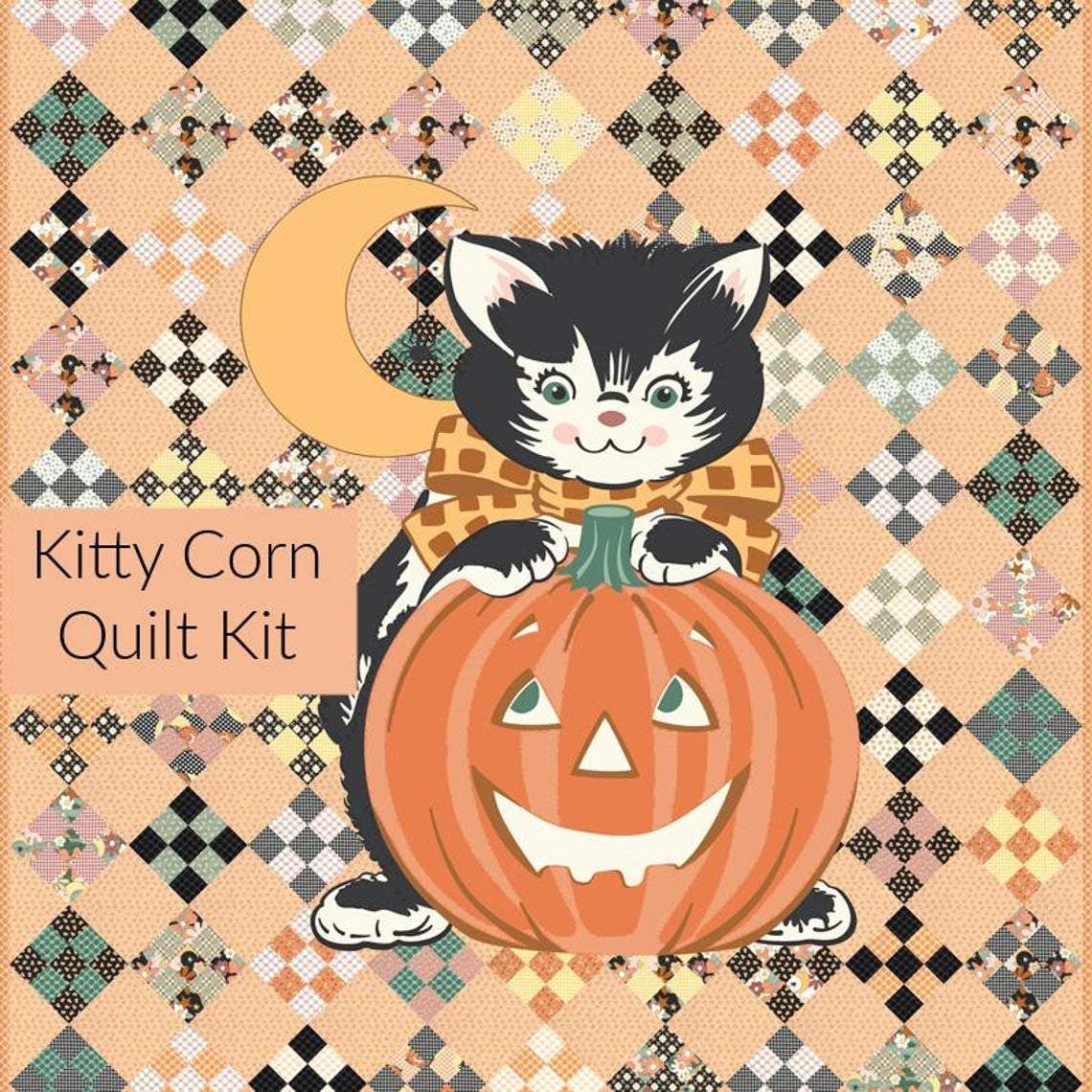 Kitty Corn Quilt Kit KIT31170 by Urban Chiks for Moda Fabrics 57" x 63"