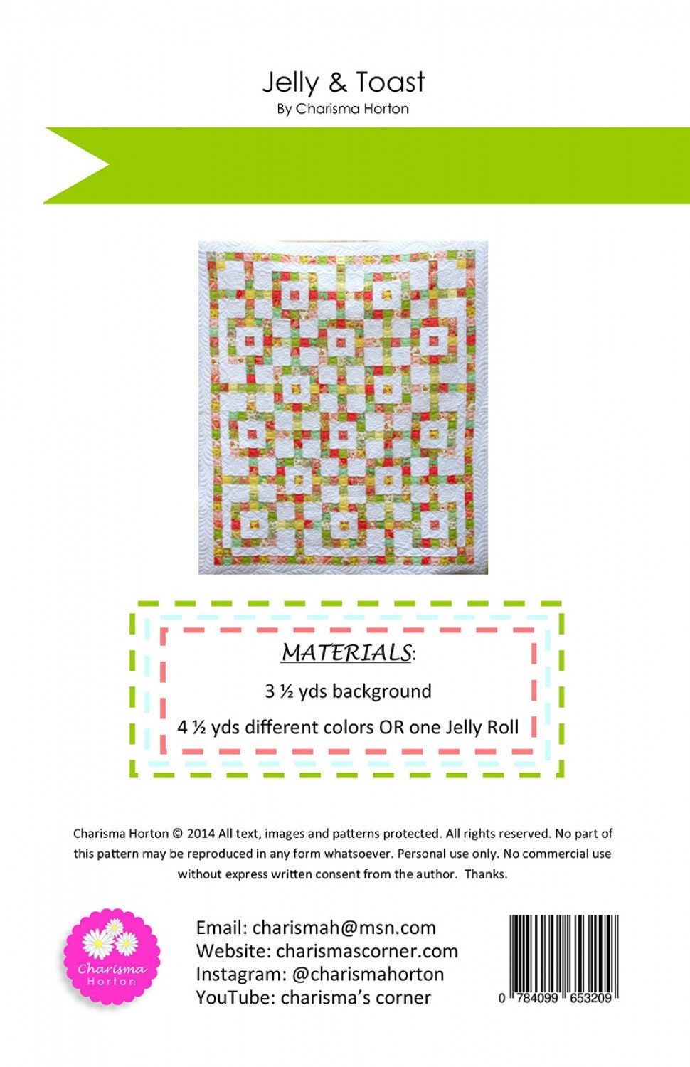 Jelly and Toast Quilt Sewing Pattern CH102