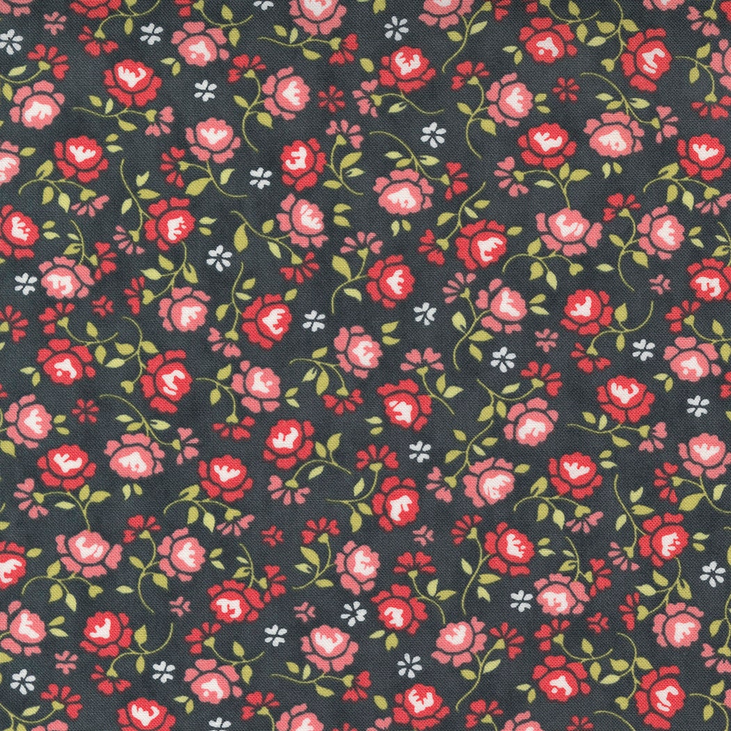 Fresh Fig Favorites Roses Black 20416-19 By Fig Tree Quilts for Moda Fabrics