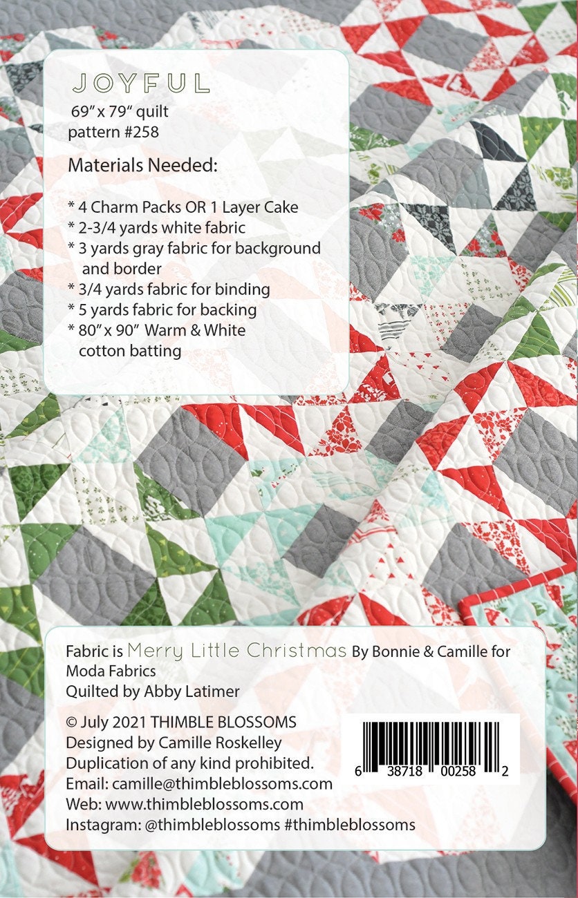 Joyful Pattern Thimble Blossoms 69 x 79  TBL200