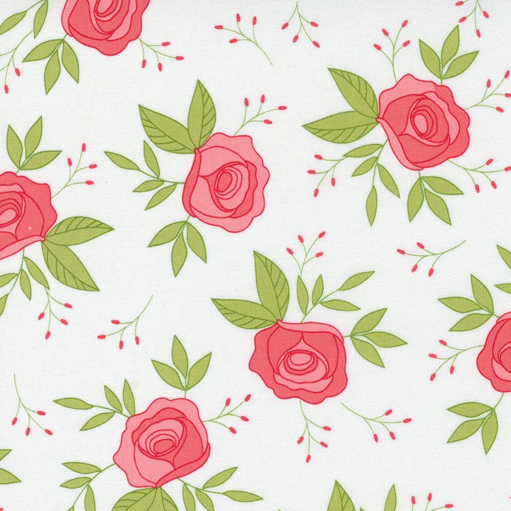 Beautiful Day Wild Rose White Yardage 29131-11 by Corey Yoder for Moda Fabrics Sold by 1/2 Yard increments