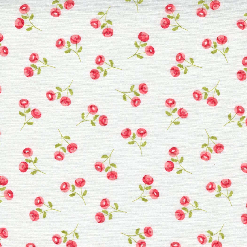Beautiful Day Rosebuds White Yardage 29133-11 by Corey Yoder for Moda Fabrics Sold by 1/2 Yard increments