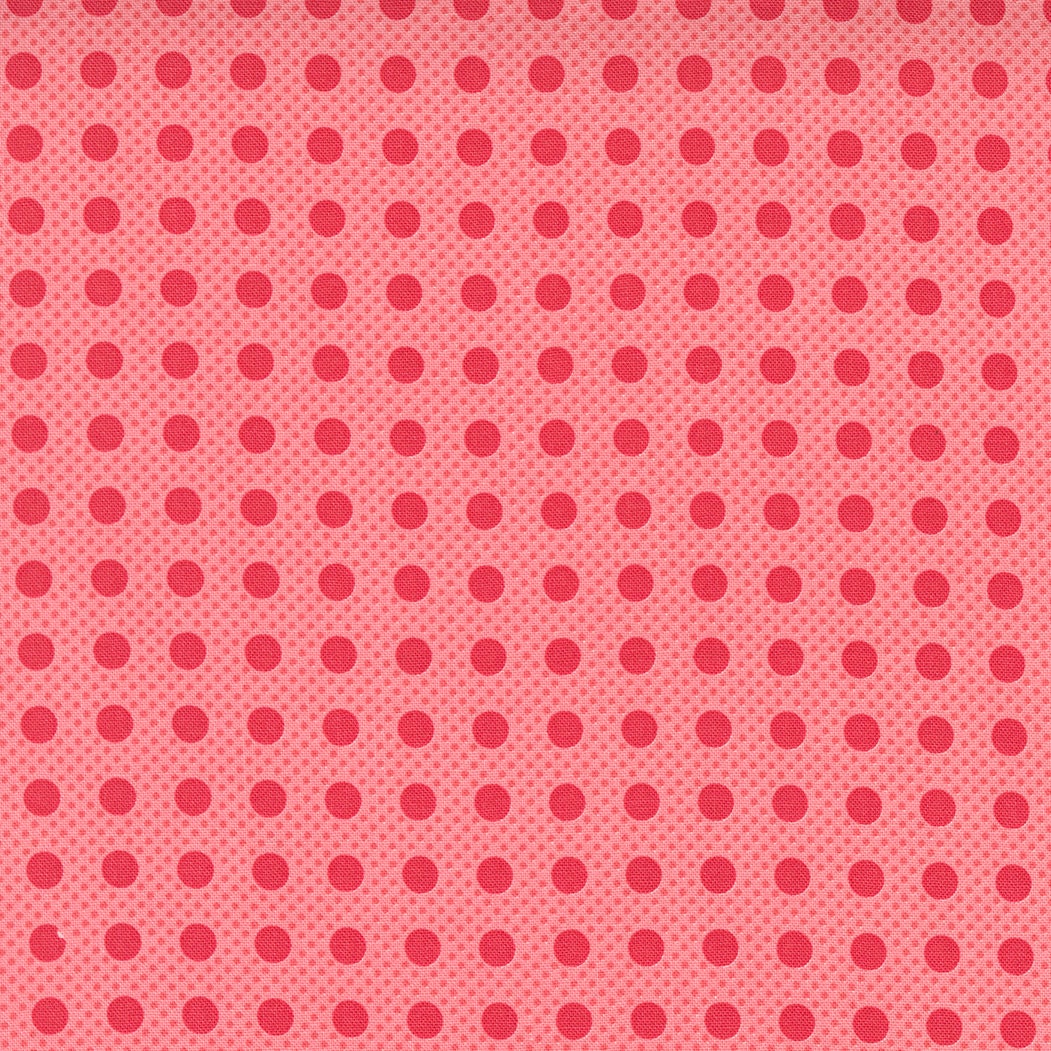 Beautiful Day Pin Dot Polka Tea Rose - Scarlet Yardage 29137-29 by Corey Yoder for Moda Fabrics Sold by 1/2 Yard increments