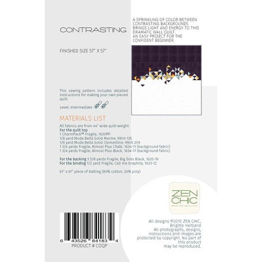 Contrasting Printed Quilt Pattern by Zen Chic Finished Size 57" x 57"