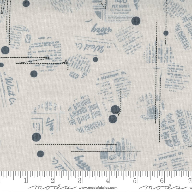 Modern Background Even More Paper News Dropping Fog Yardage 1762-13 by Zen Chic for Moda Fabrics