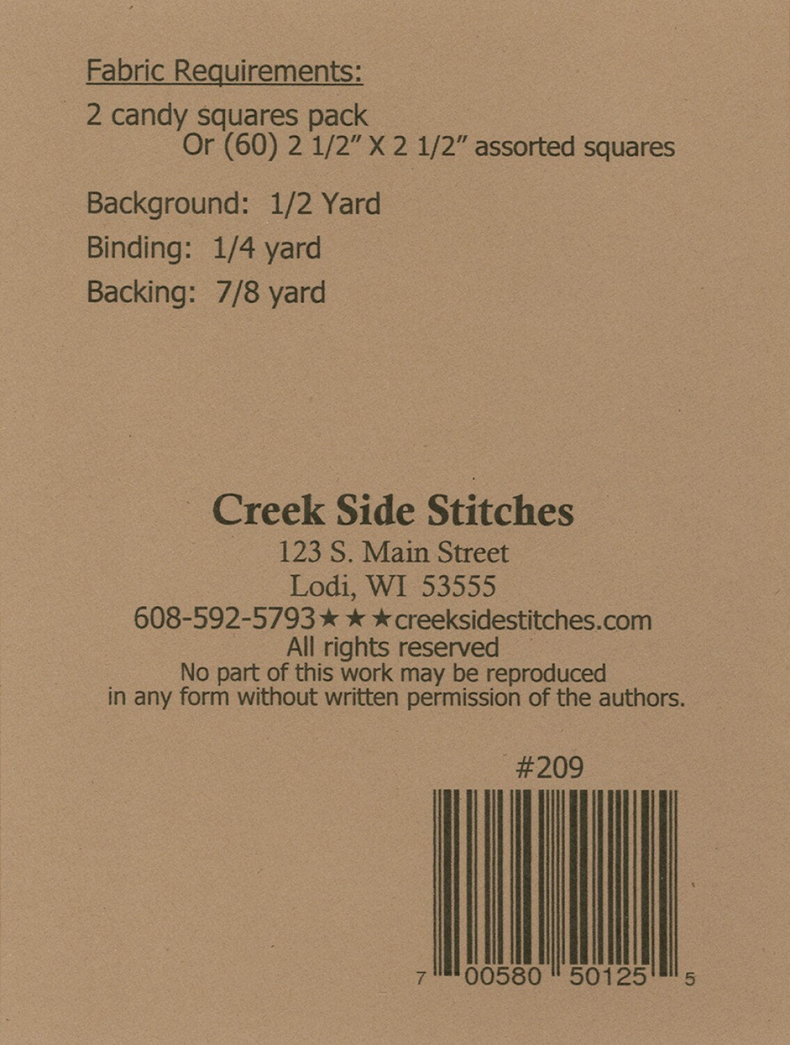 Candy Star CSS209 From Creek Side Stitches Mini Charm friendly Finished 23 x 23