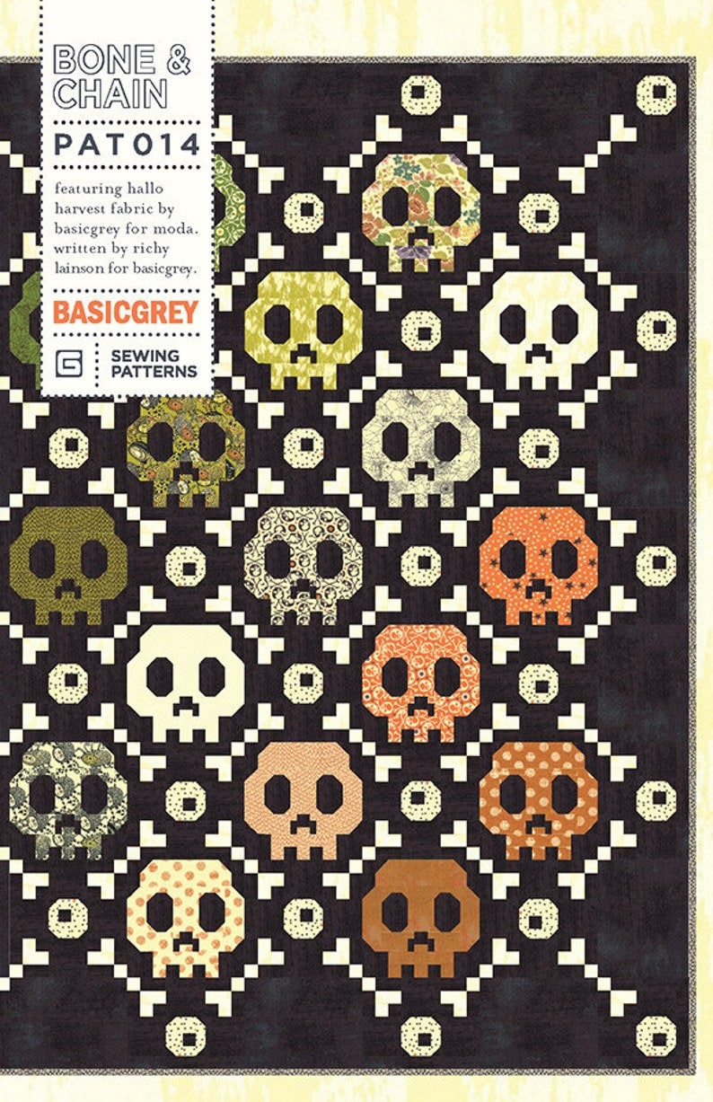 Bone and Chain Quilt Pattern Paper Only PAT014 Basic Grey, 59" x 77"
