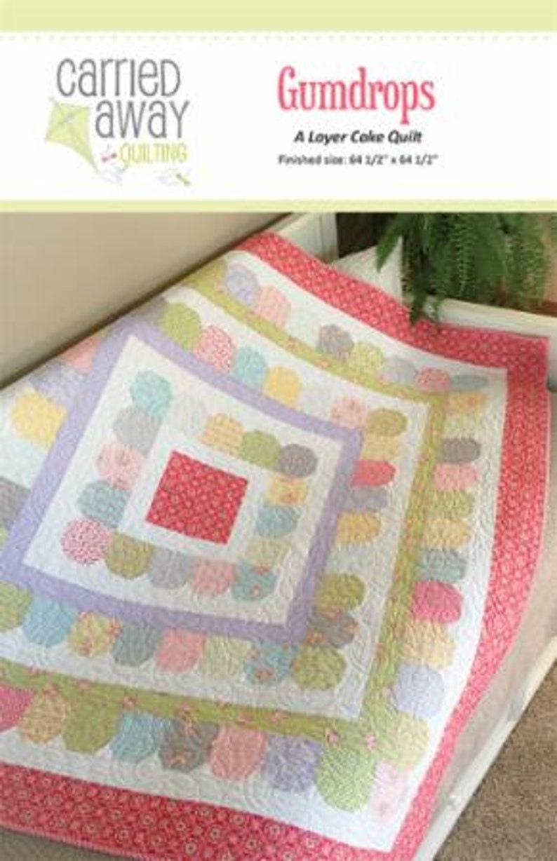 Flower Tile Quilt Pattern by Carried Away Quilting CAQ-020, Finished Size 44 1/2" x 44 1/2"