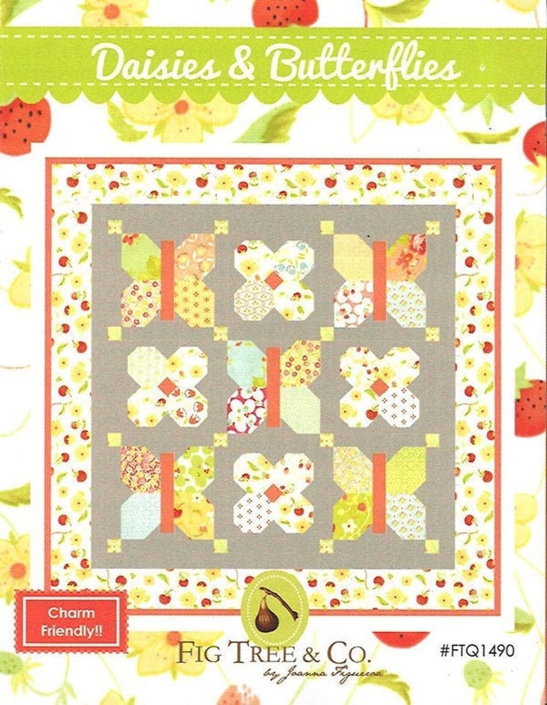 Mini Daisies and Butterflies pattern only FTQ1490 by Fig Tree & Co. Bin MP