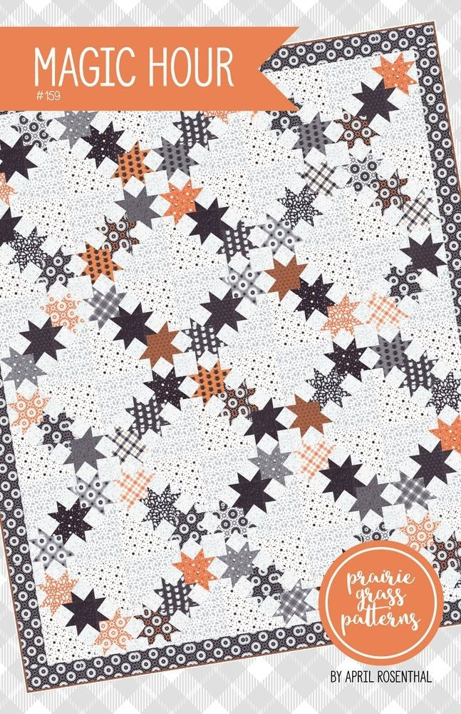 Magic Hour Printed Quilt Pattern by April Rosenthal for Prairie Grass Patterns Finished Size 66" x 78"