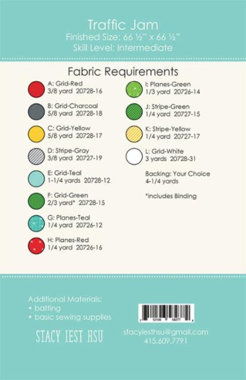 Traffic Jam Quilt Pattern by Stacy Iest Hsu 66 1/2" x 66 1/2"