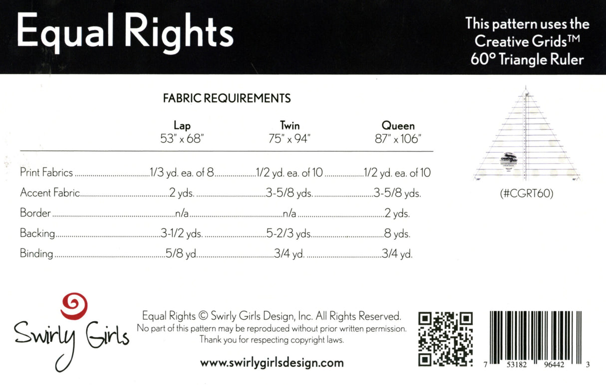 Equal Rights Quilt Pattern by Joanne Hillestad for Swirly Girls Design SGD014