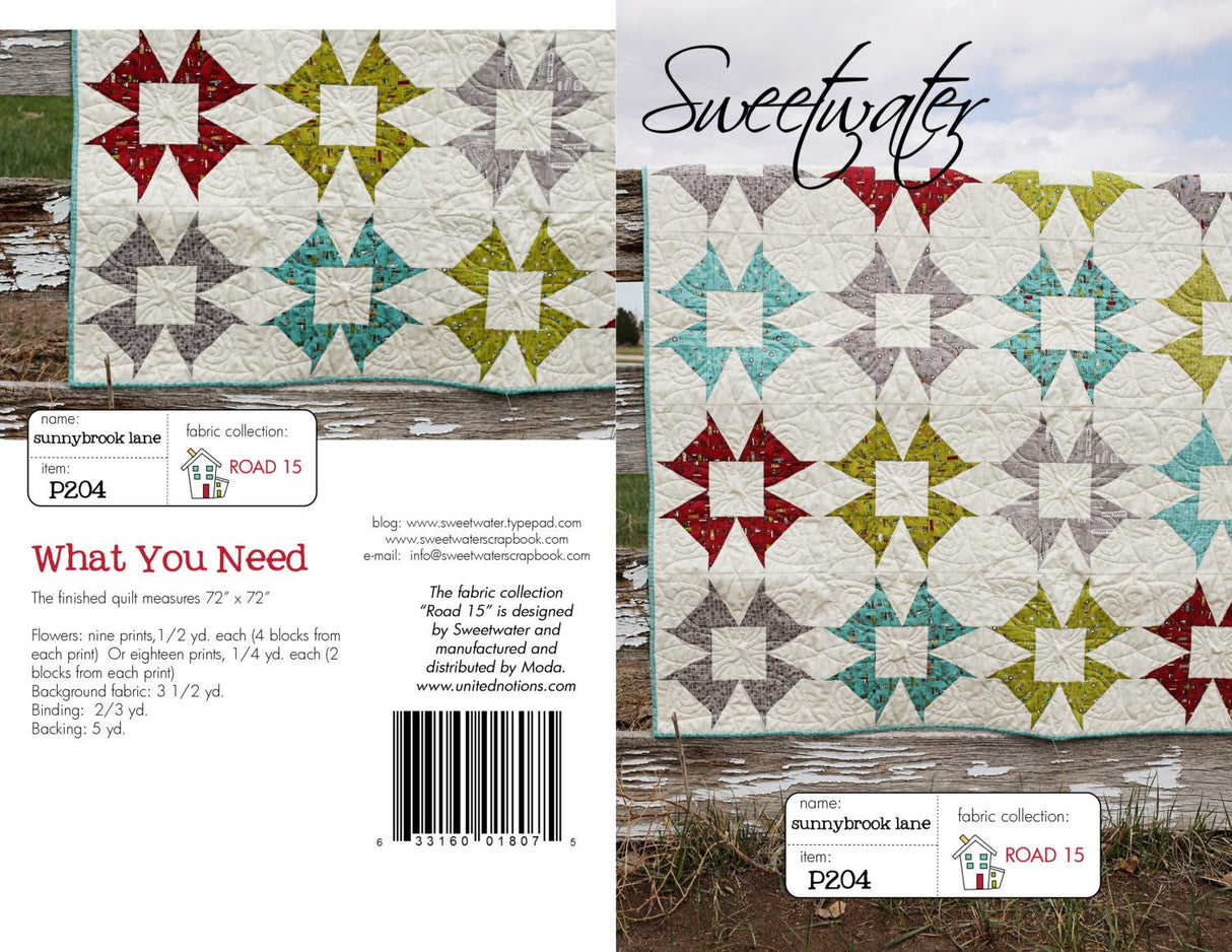 Sunnybrook Lane P204 Sweetwater pattern Finished Size 72 x 72 inches