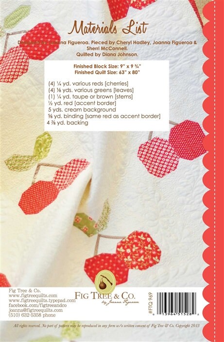Cherry Pie Quilt sewing pattern only FTQ969