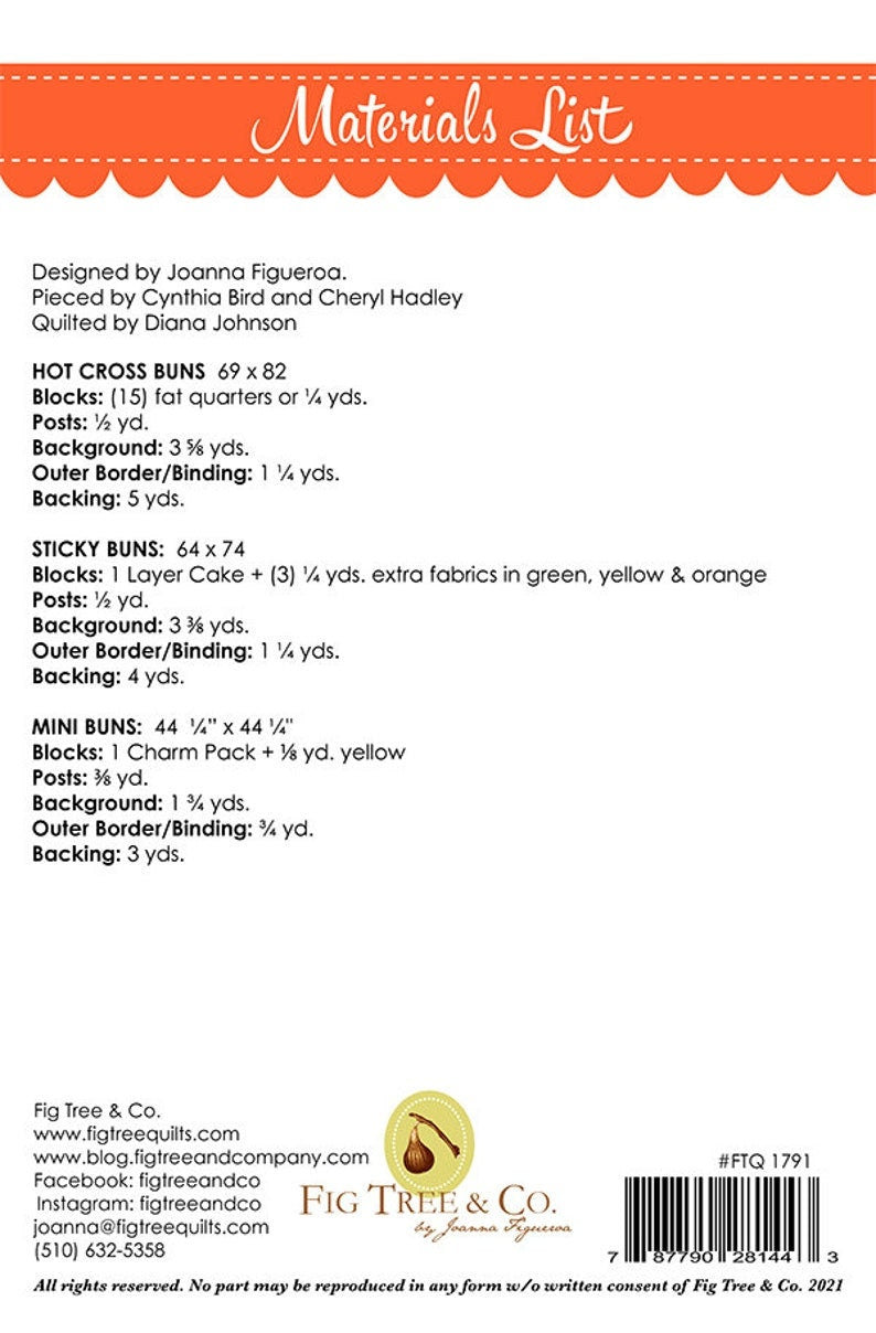 Hot Cross Buns Quilt Pattern Only by Fig Tree Quilts - FTQ1791