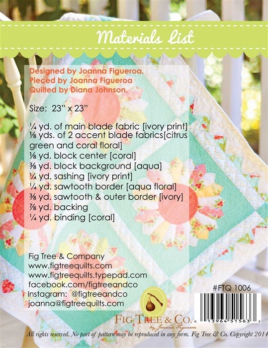 Mini Lollipops Pattern Only FT1006 by Fig Tree and Co Bin MP