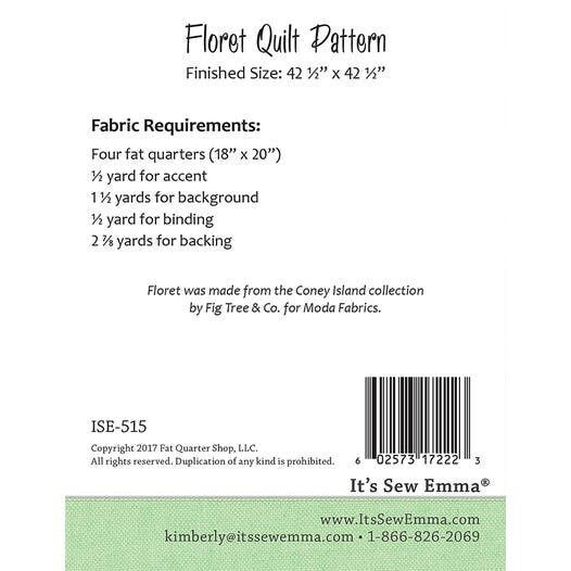 Floret Quilt pattern only ISE515 by It's So Emma Bin MP