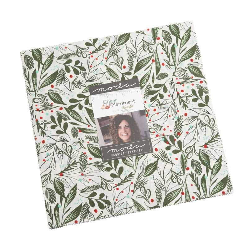 Cheer and Merriment Layer Cake 45530LC by Fancy That Design House for Moda Fabrics includes 42 10" squares