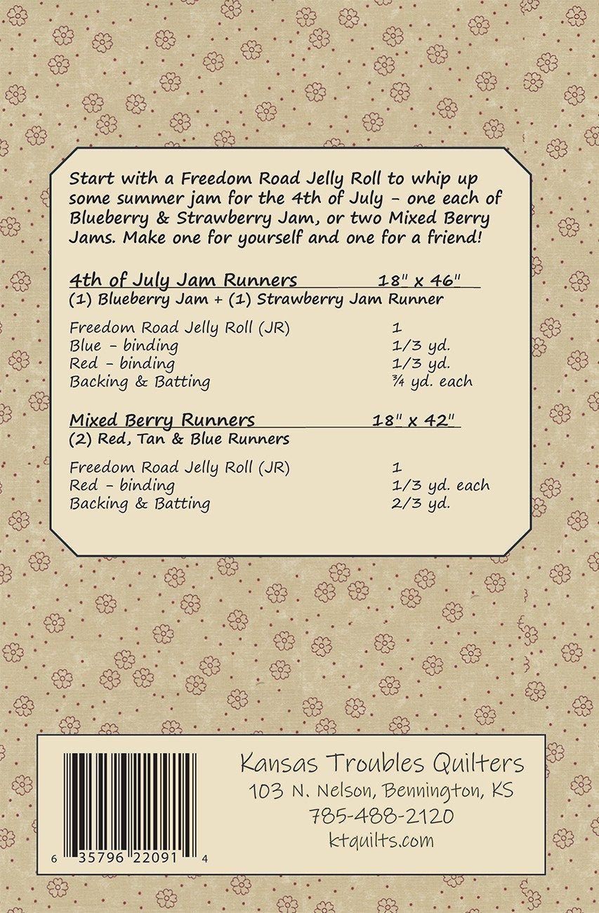 4th of July Jam Quilt Patterns # KT-22091  From Kansas Troubles Quilters By Lynne Hagmeier